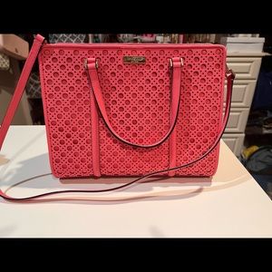 Brand new Kate Spade shoulder tote with tags, coral pink color